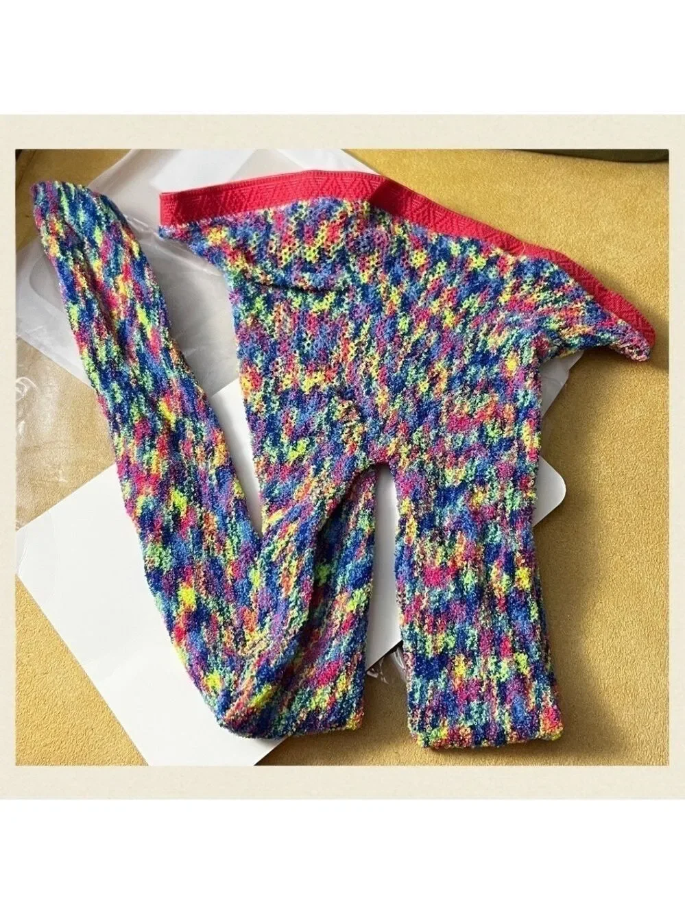 NWT Multicolor Neon Mesh Fishnet-Style Tights Pantyhose Hosiery Stockings-S/M